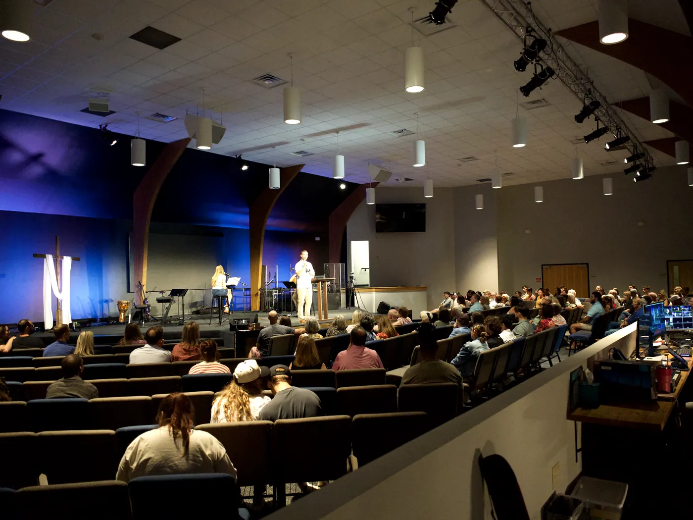 Josh preaching at a Saturday gathering