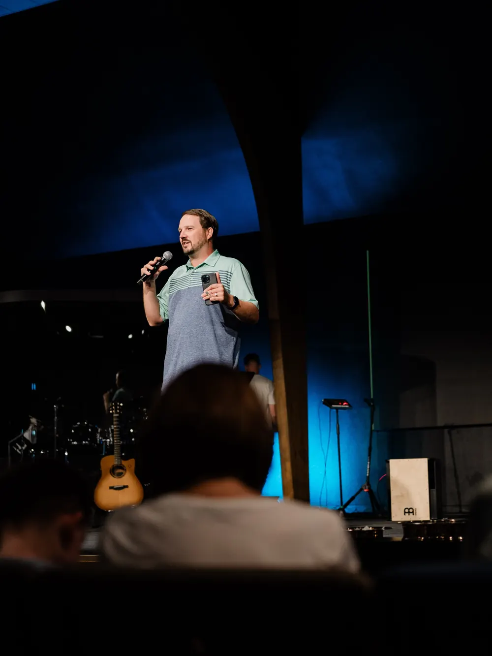 Sharing a testimony at Breakthrough Church